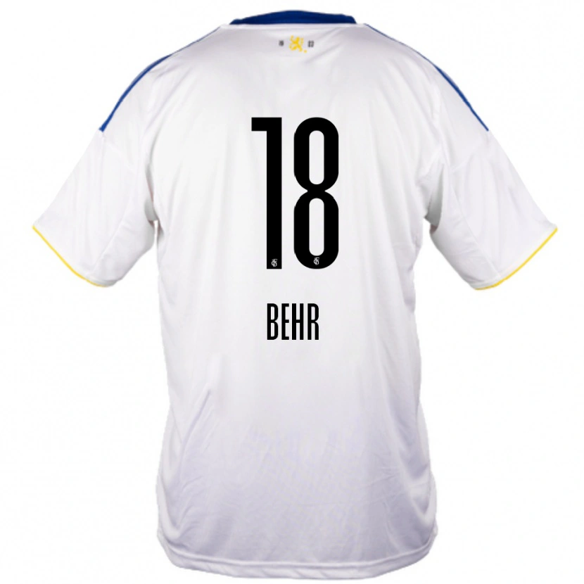 Danxen Herren Luca Behr #18 Weiß Blau Gelb Auswärtstrikot Trikot 2025/26 T-Shirt Schweiz