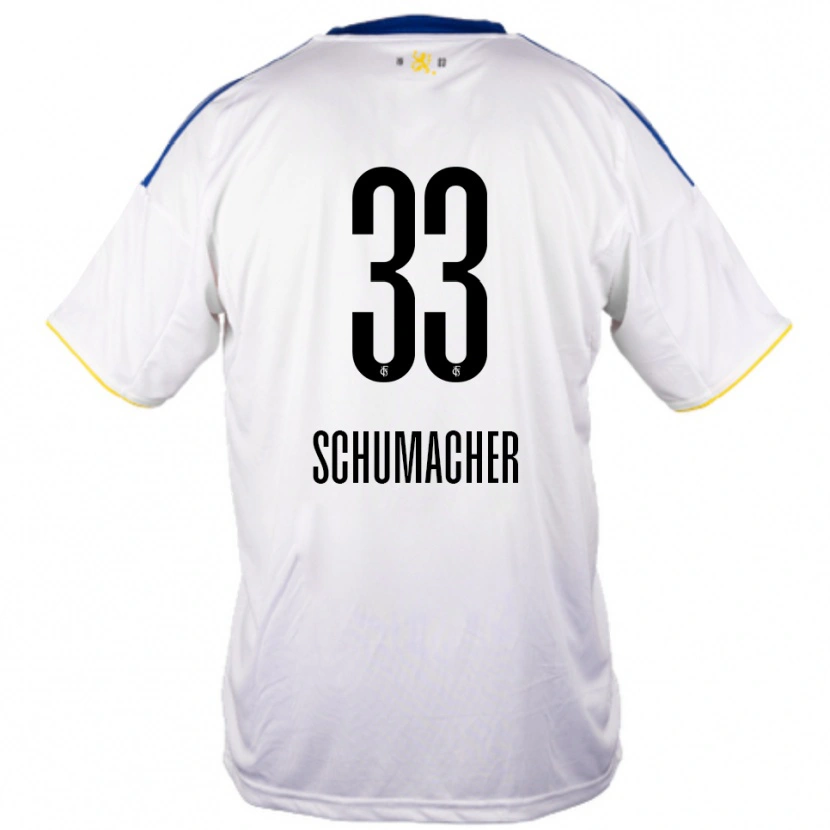 Danxen Herren Till Schumacher #33 Weiß Blau Gelb Auswärtstrikot Trikot 2025/26 T-Shirt Schweiz