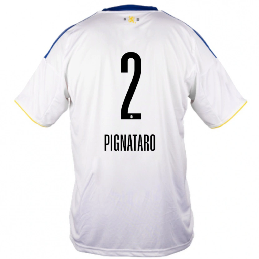 Danxen Herren Leo Pignataro #2 Weiß Blau Gelb Auswärtstrikot Trikot 2025/26 T-Shirt Schweiz