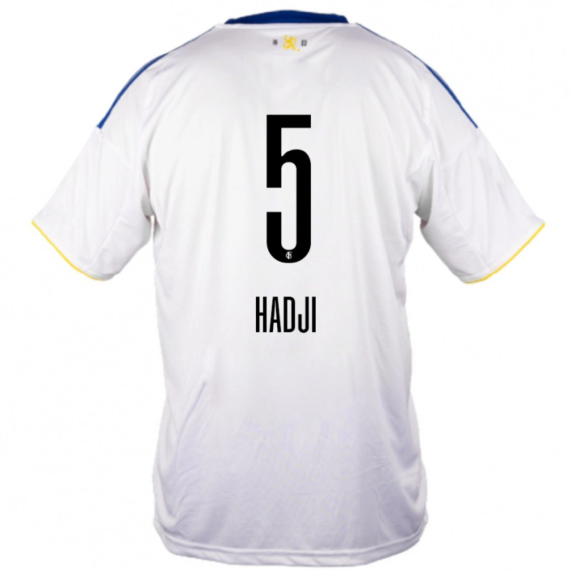Danxen Herren Wahid Hadji #5 Weiß Blau Gelb Auswärtstrikot Trikot 2025/26 T-Shirt Schweiz