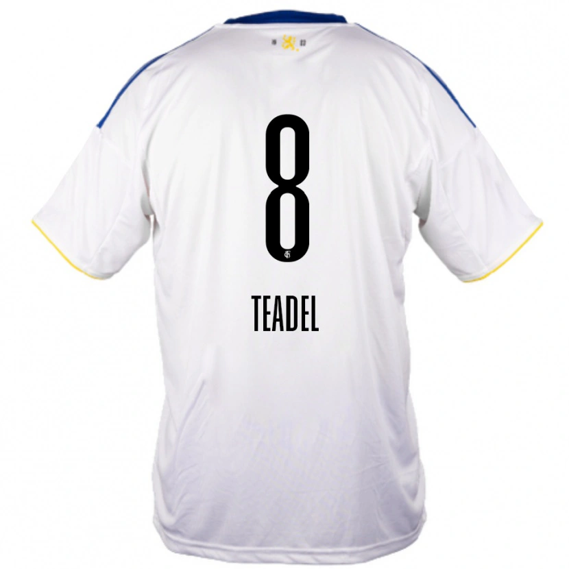 Danxen Herren Temesgen Teadel #8 Weiß Blau Gelb Auswärtstrikot Trikot 2025/26 T-Shirt Schweiz