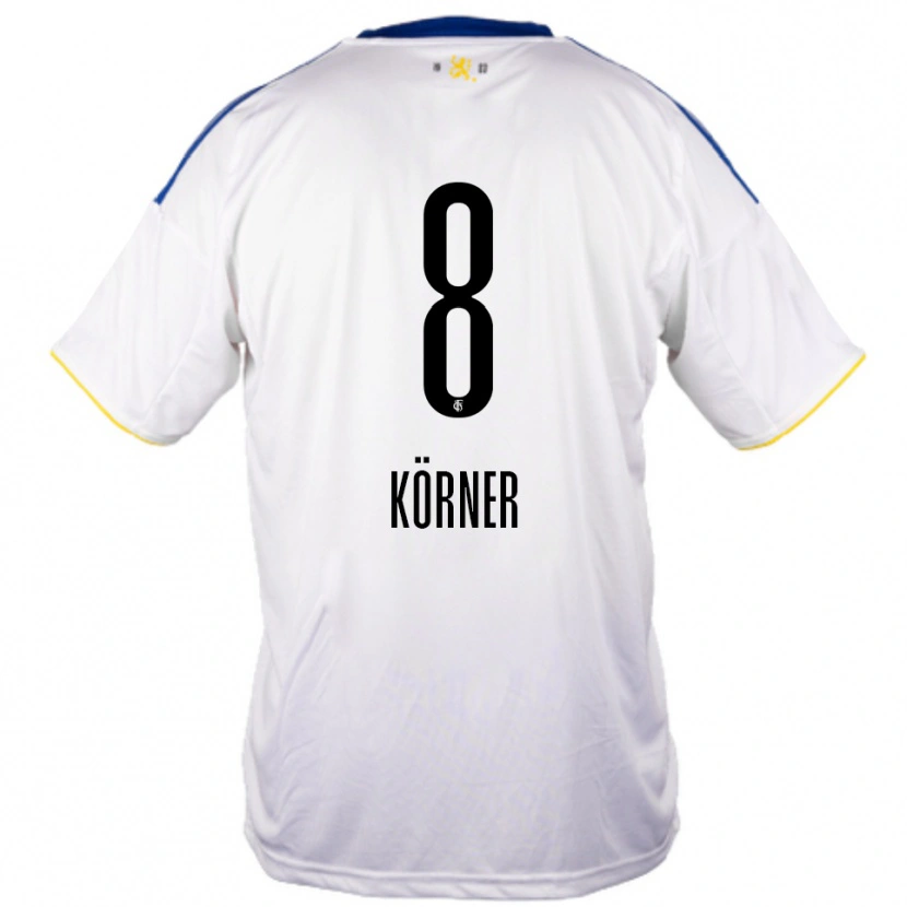 Danxen Herren Anna Körner #8 Weiß Blau Gelb Auswärtstrikot Trikot 2025/26 T-Shirt Schweiz