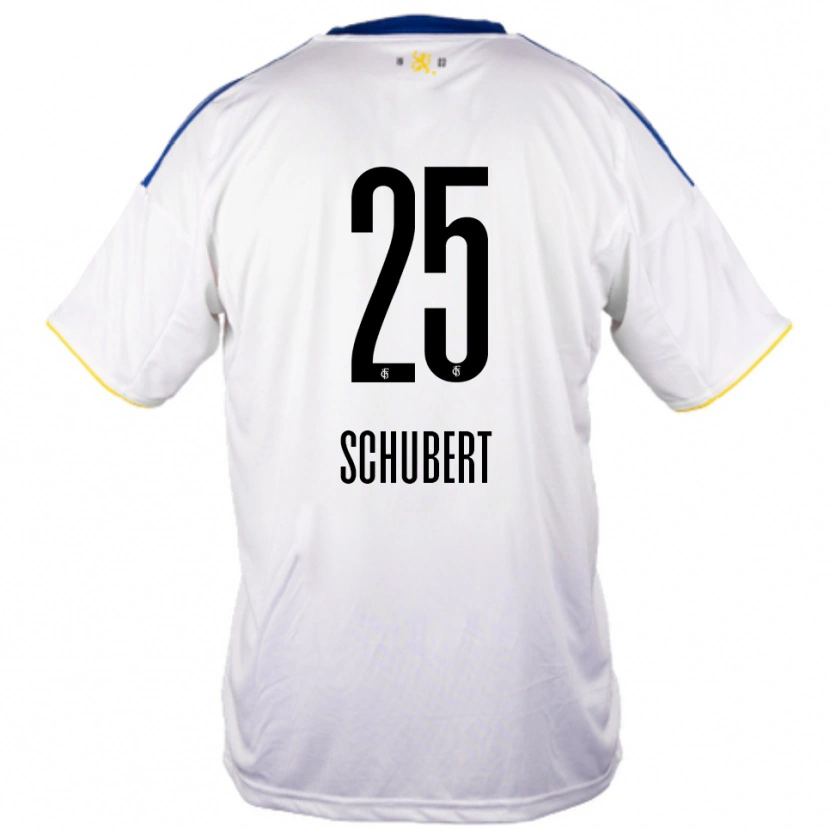 Danxen Herren Leonardo Schubert #25 Weiß Blau Gelb Auswärtstrikot Trikot 2025/26 T-Shirt Schweiz
