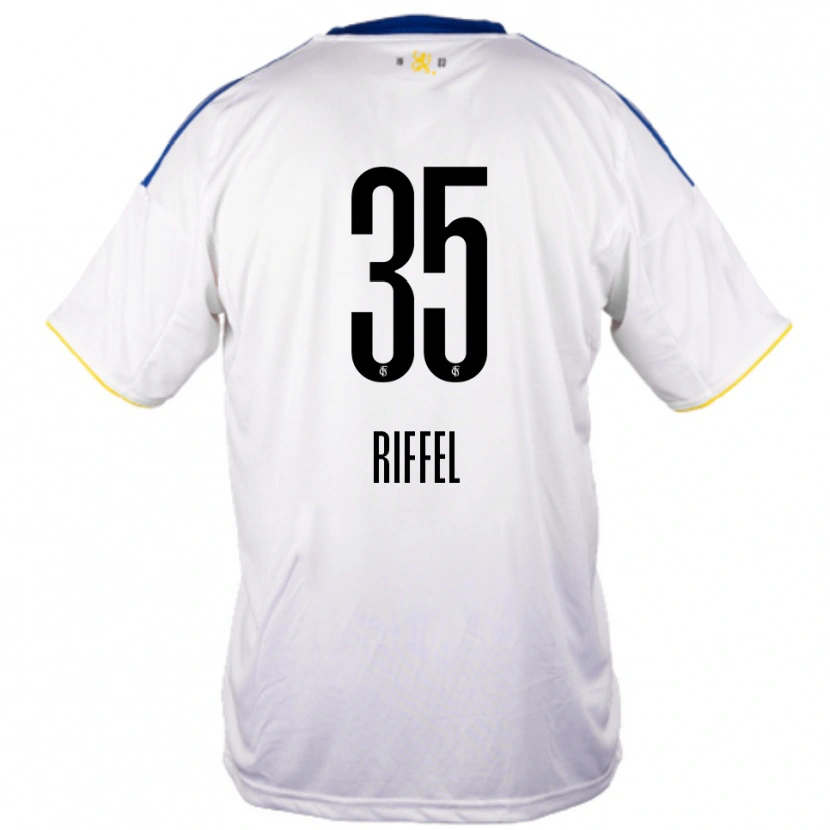 Danxen Herren Kim Riffel #35 Weiß Blau Gelb Auswärtstrikot Trikot 2025/26 T-Shirt Schweiz