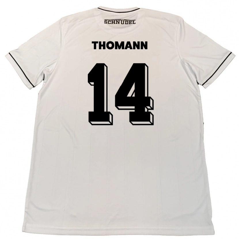 Danxen Herren Martin Thomann #14 Weiß Schwarz Auswärtstrikot Trikot 2025/26 T-Shirt Schweiz