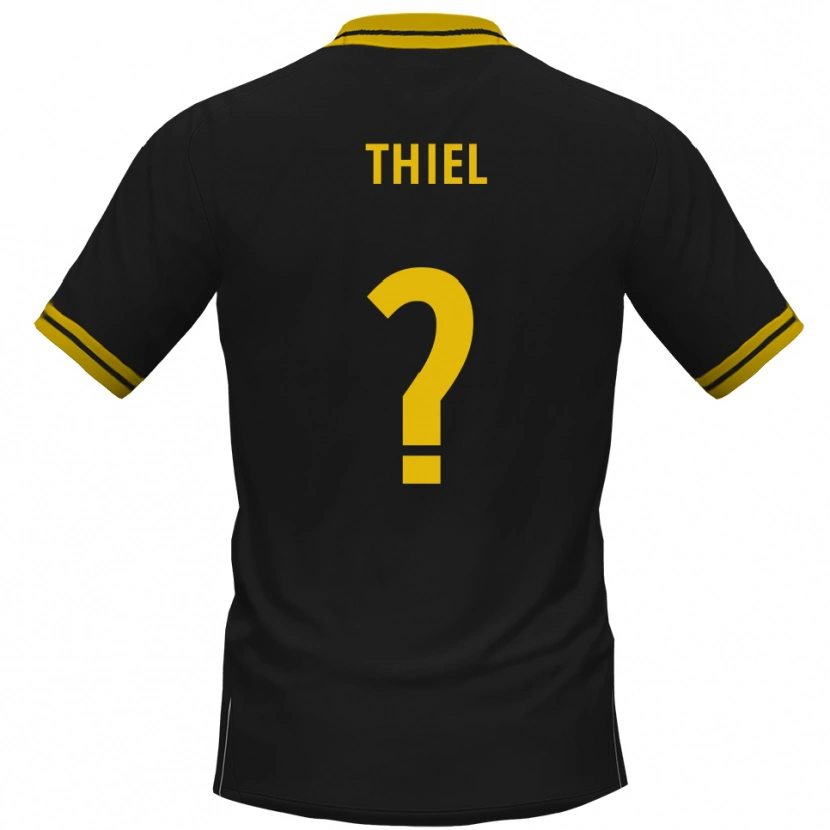 Danxen Herren David Thiel #0 Schwarz Gelb Auswärtstrikot Trikot 2025/26 T-Shirt Schweiz