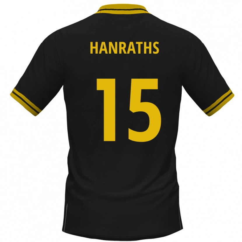 Danxen Herren Mika Hanraths #15 Schwarz Gelb Auswärtstrikot Trikot 2025/26 T-Shirt Schweiz