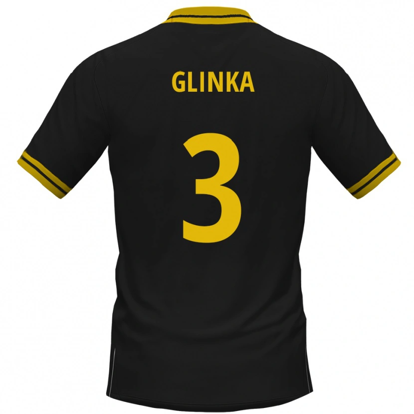 Danxen Herren Tim Glinka #3 Schwarz Gelb Auswärtstrikot Trikot 2025/26 T-Shirt Schweiz