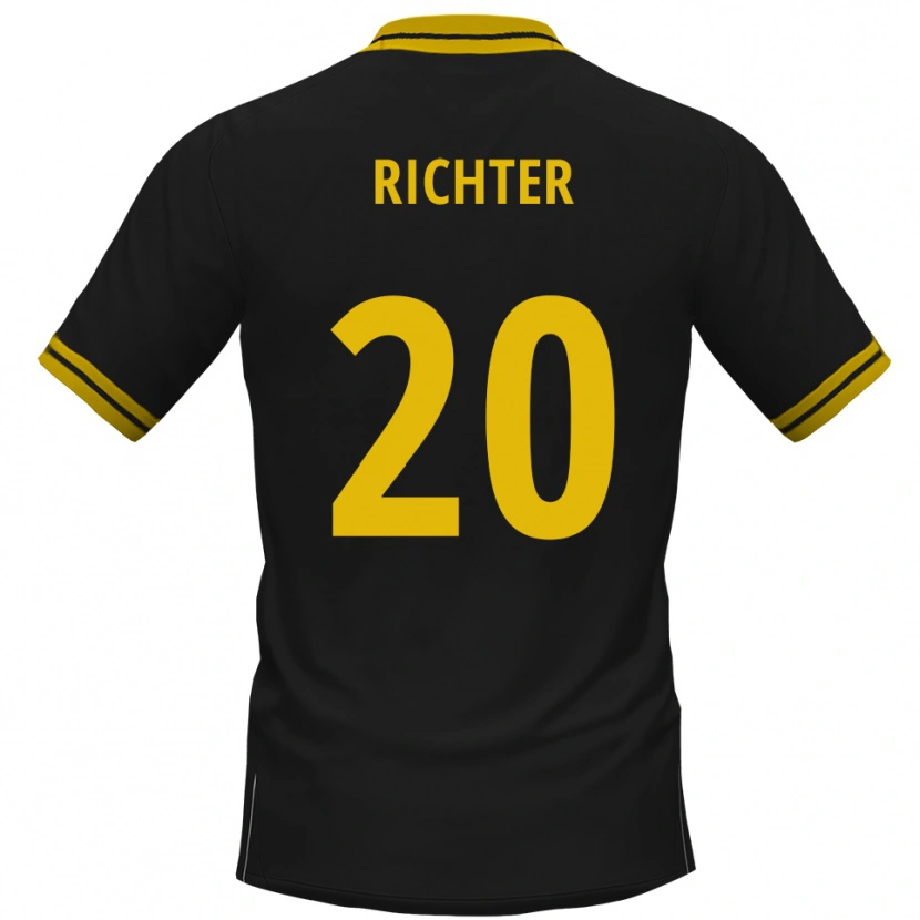 Danxen Herren Marc Richter #20 Schwarz Gelb Auswärtstrikot Trikot 2025/26 T-Shirt Schweiz