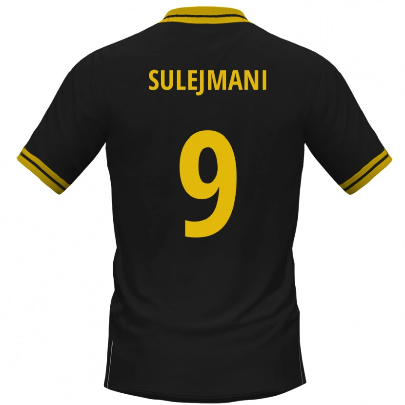 Danxen Herren Valmir Sulejmani #9 Schwarz Gelb Auswärtstrikot Trikot 2025/26 T-Shirt Schweiz