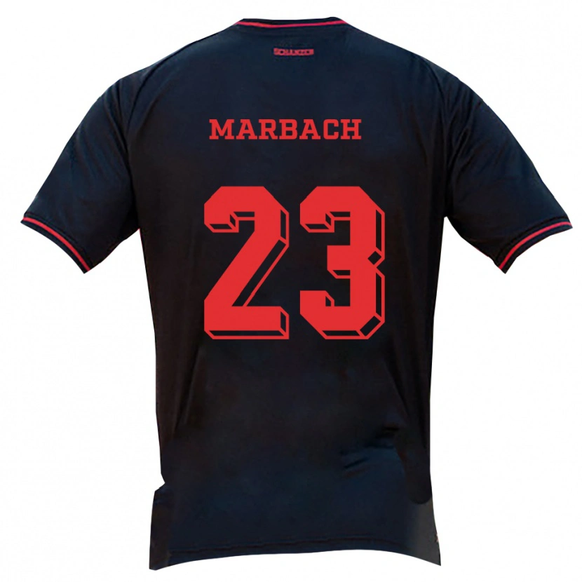 Danxen Herren Louis Marbach #23 Schwarz Rot Weiß Auswärtstrikot Trikot 2025/26 T-Shirt Schweiz