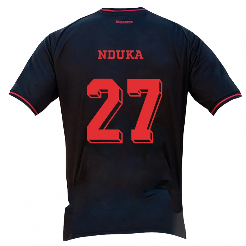 Danxen Herren Donald Nduka #27 Schwarz Rot Weiß Auswärtstrikot Trikot 2025/26 T-Shirt Schweiz