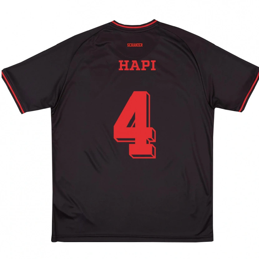 Danxen Herren Faris Hapi #4 Schwarz Rot Weiß Auswärtstrikot Trikot 2025/26 T-Shirt Schweiz