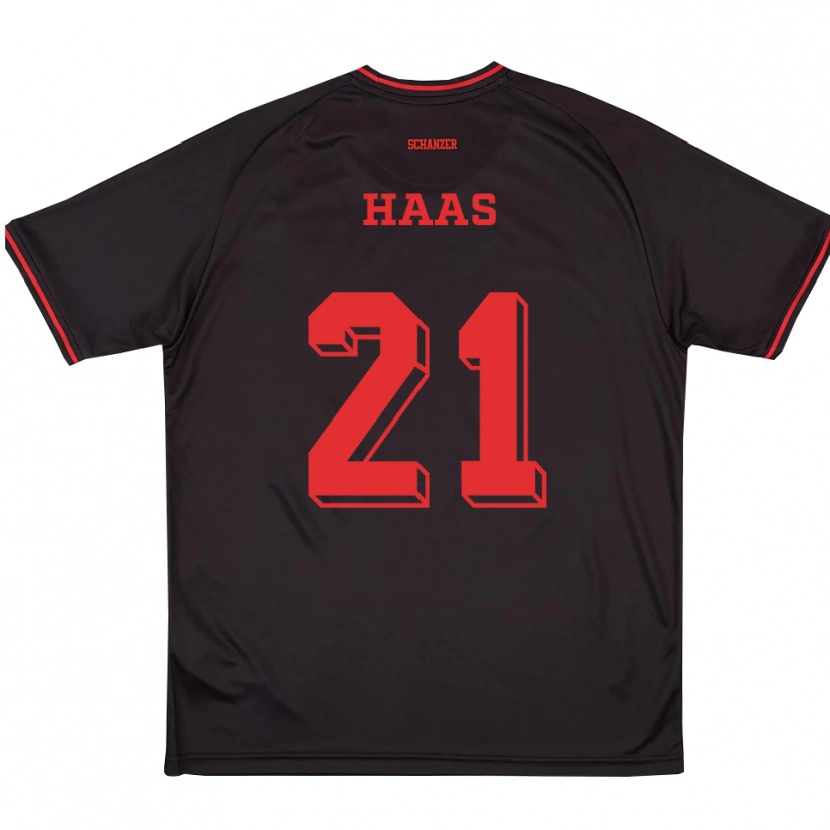 Danxen Herren Leo Haas #21 Schwarz Rot Weiß Auswärtstrikot Trikot 2025/26 T-Shirt Schweiz