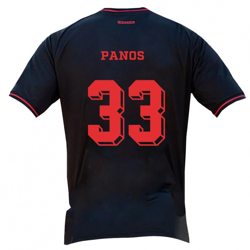 Danxen Herren Nikos Panos #33 Schwarz Rot Weiß Auswärtstrikot Trikot 2025/26 T-Shirt Schweiz