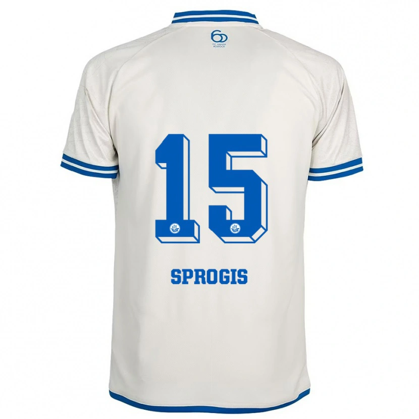 Danxen Herren Felikss Sprogis #15 Weiß Blau Auswärtstrikot Trikot 2025/26 T-Shirt Schweiz