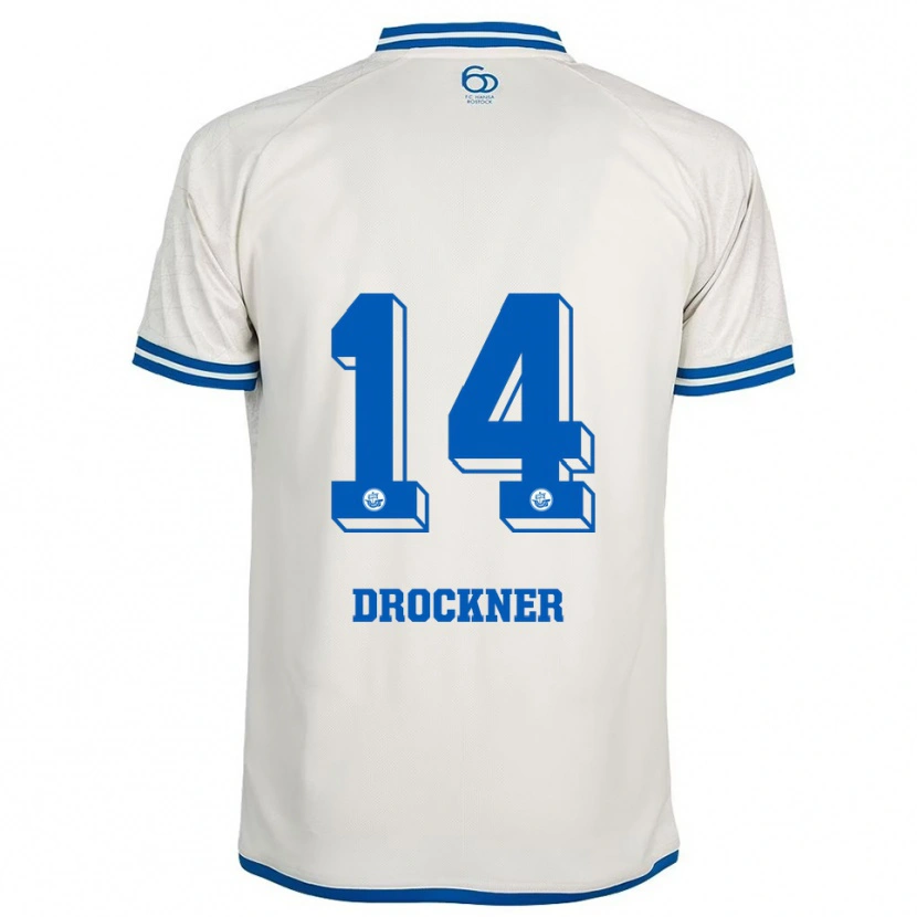 Danxen Herren Malin Drockner #14 Weiß Blau Auswärtstrikot Trikot 2025/26 T-Shirt Schweiz