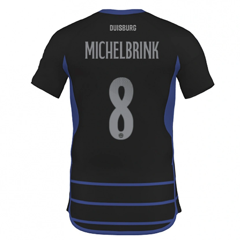 Danxen Herren Jonas Michelbrink #8 Schwarz Blau Auswärtstrikot Trikot 2025/26 T-Shirt Schweiz