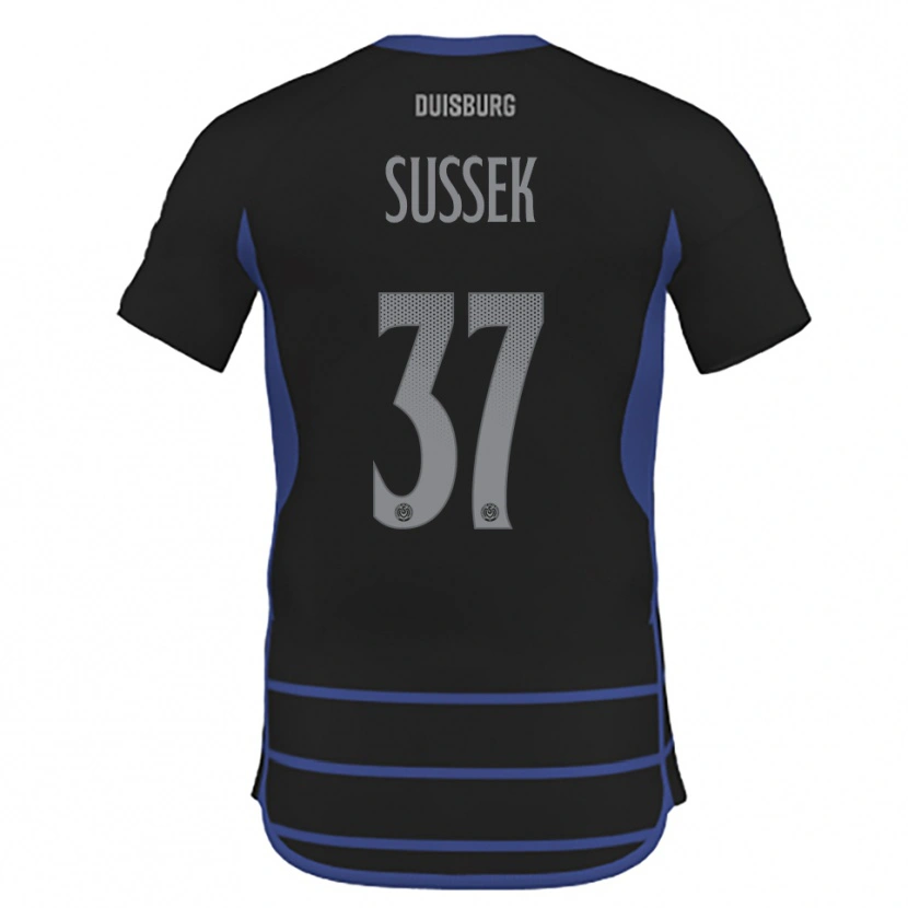 Danxen Herren Patrick Sussek #37 Schwarz Blau Auswärtstrikot Trikot 2025/26 T-Shirt Schweiz