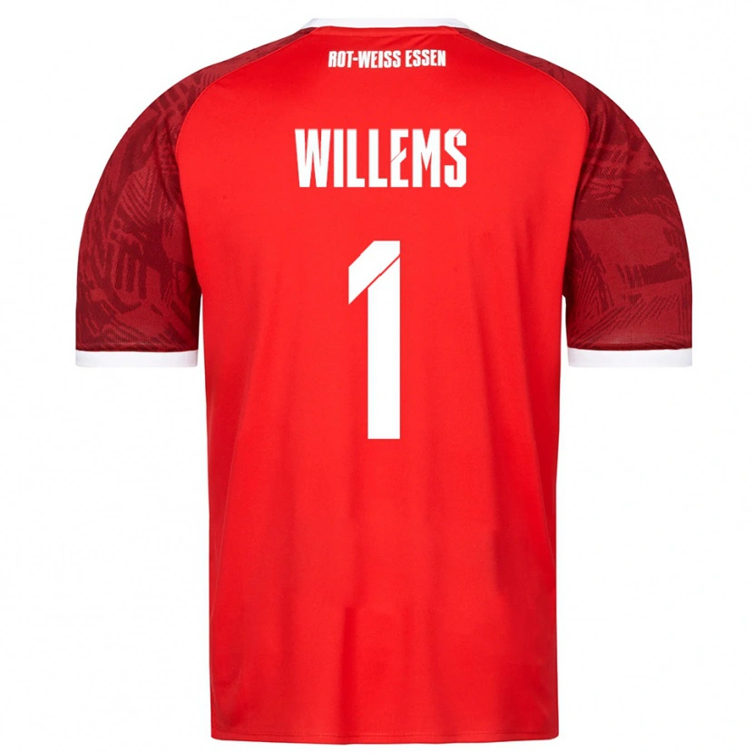 Danxen Herren Leon Willems #1 Rot Burgunder Weiß Auswärtstrikot Trikot 2025/26 T-Shirt Schweiz