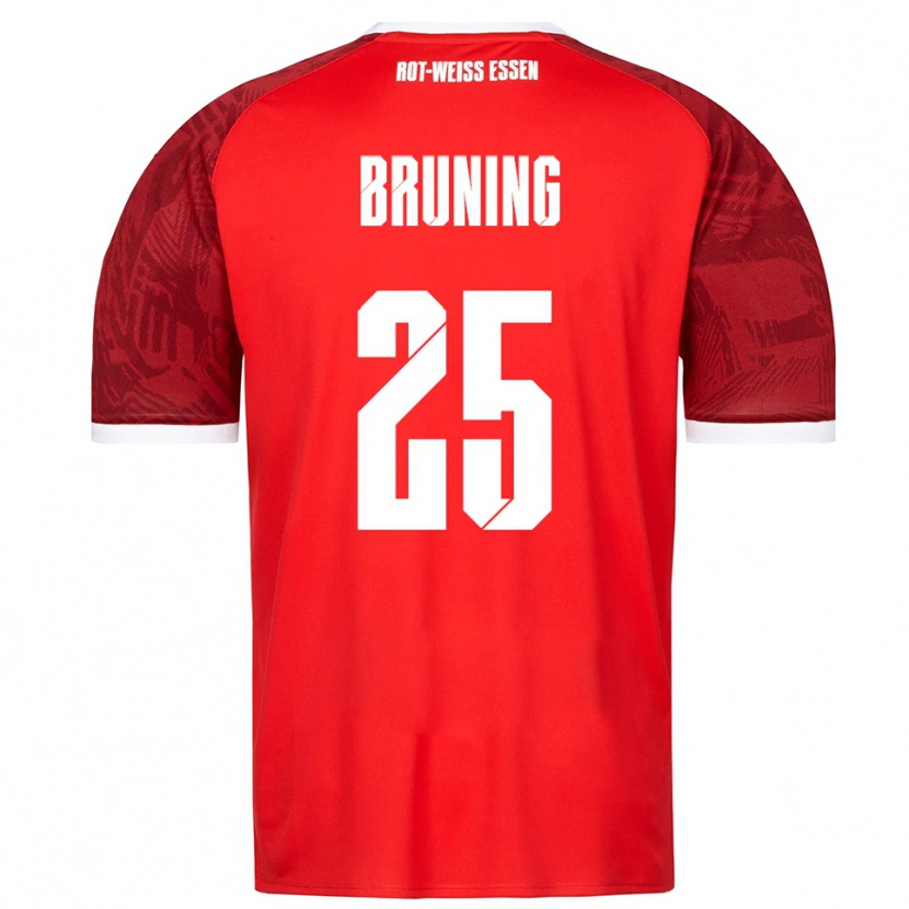 Danxen Herren Malte Brüning #25 Rot Burgunder Weiß Auswärtstrikot Trikot 2025/26 T-Shirt Schweiz