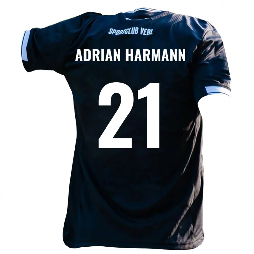 Danxen Herren Manuel Adrian Harmann #21 Schwarz Weiß Auswärtstrikot Trikot 2025/26 T-Shirt Schweiz