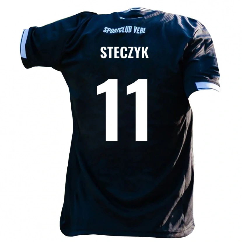 Danxen Herren Dominik Steczyk #11 Schwarz Weiß Auswärtstrikot Trikot 2025/26 T-Shirt Schweiz