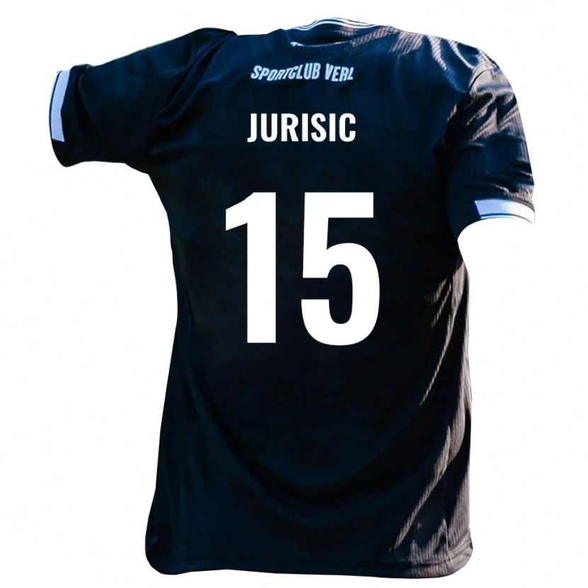 Danxen Herren Fabian Jurisic #15 Schwarz Weiß Auswärtstrikot Trikot 2025/26 T-Shirt Schweiz