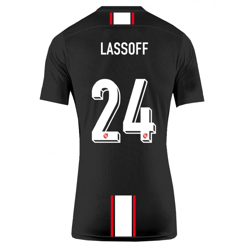 Danxen Herren Matteo Lassoff #24 Schwarz Weiß Auswärtstrikot Trikot 2025/26 T-Shirt Schweiz