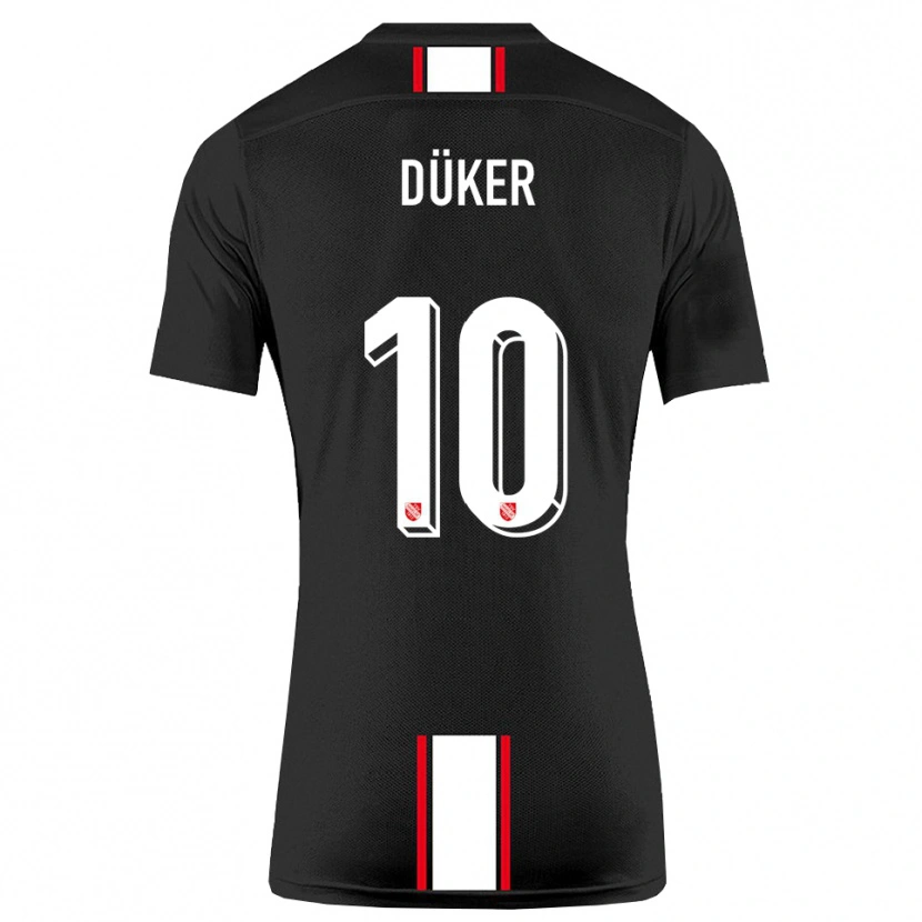 Danxen Herren Julius Düker #10 Schwarz Weiß Auswärtstrikot Trikot 2025/26 T-Shirt Schweiz