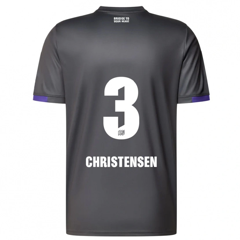 Danxen Herren Frederik Christensen #3 Grau Lila Auswärtstrikot Trikot 2025/26 T-Shirt Schweiz