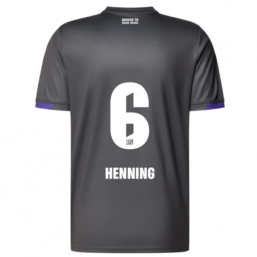 Danxen Herren Bryan Henning #6 Grau Lila Auswärtstrikot Trikot 2025/26 T-Shirt Schweiz