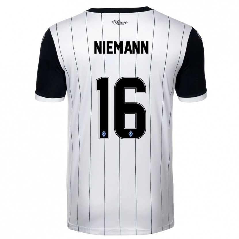 Danxen Herren Jan Niemann #16 Weiß Schwarz Auswärtstrikot Trikot 2025/26 T-Shirt Schweiz