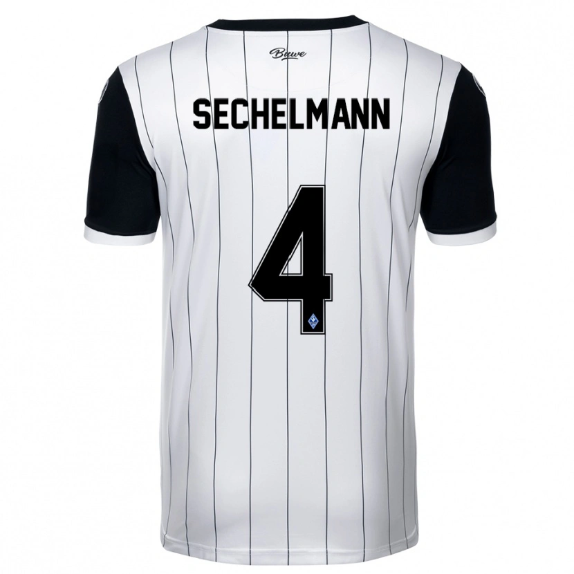 Danxen Herren Tim Sechelmann #4 Weiß Schwarz Auswärtstrikot Trikot 2025/26 T-Shirt Schweiz