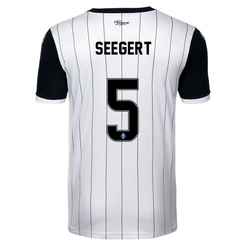 Danxen Herren Marcel Seegert #5 Weiß Schwarz Auswärtstrikot Trikot 2025/26 T-Shirt Schweiz