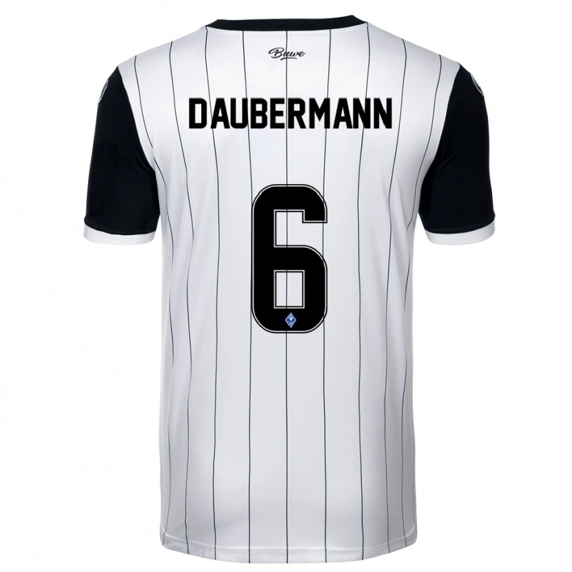 Danxen Herren Jonas Daubermann #6 Weiß Schwarz Auswärtstrikot Trikot 2025/26 T-Shirt Schweiz