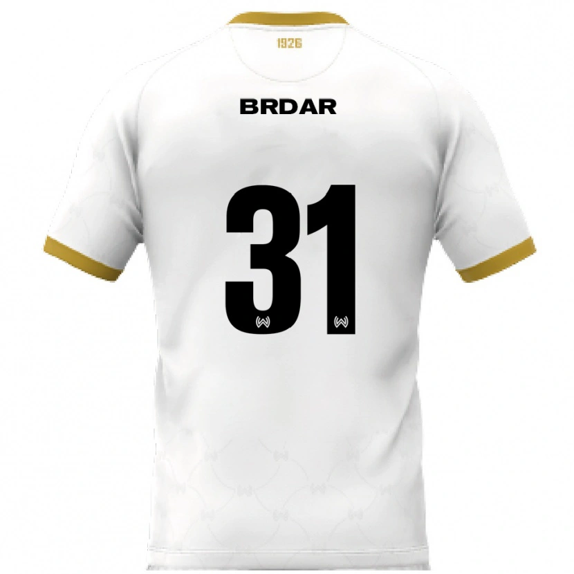Danxen Herren Noah Brdar #31 Weiß Gold Auswärtstrikot Trikot 2025/26 T-Shirt Schweiz
