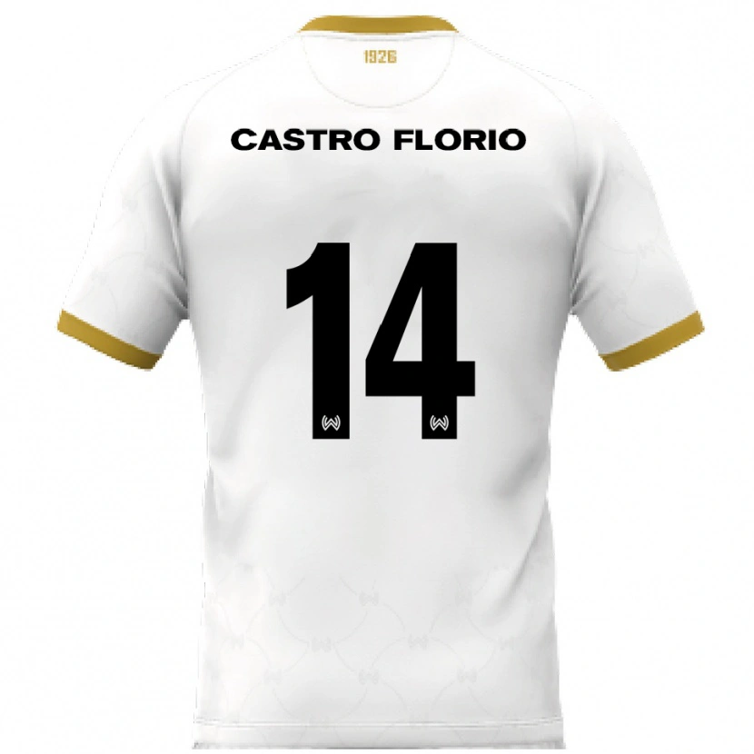 Danxen Herren Giancarlo Castro Florio #14 Weiß Gold Auswärtstrikot Trikot 2025/26 T-Shirt Schweiz