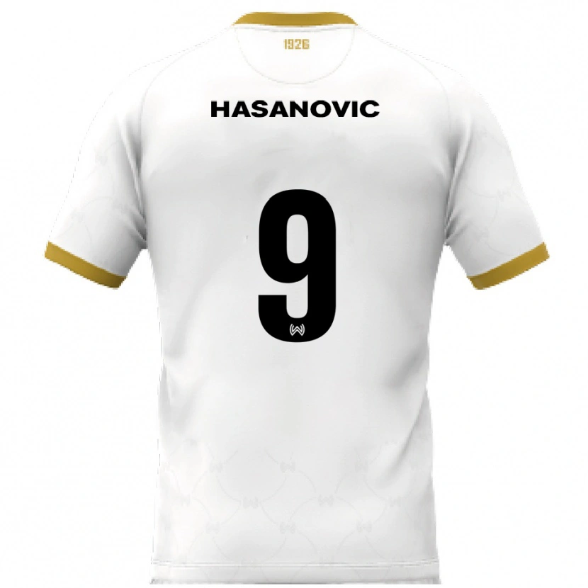 Danxen Herren Karim Hasanovic #9 Weiß Gold Auswärtstrikot Trikot 2025/26 T-Shirt Schweiz