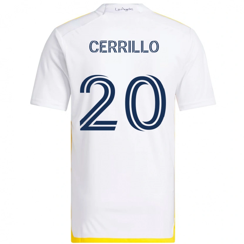 Danxen Kinder Edwin Cerrillo #20 Weiß Gelb Heimtrikot Trikot 2025/26 T-Shirt Schweiz