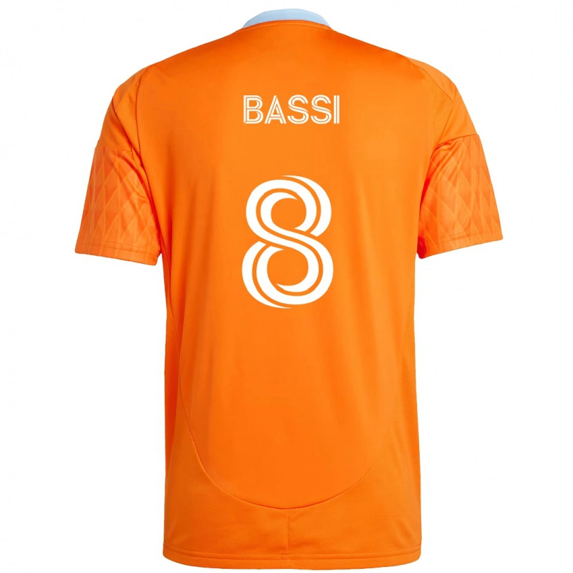 Danxen Kinder Amine Bassi #8 Orange Weiß Heimtrikot Trikot 2025/26 T-Shirt Schweiz