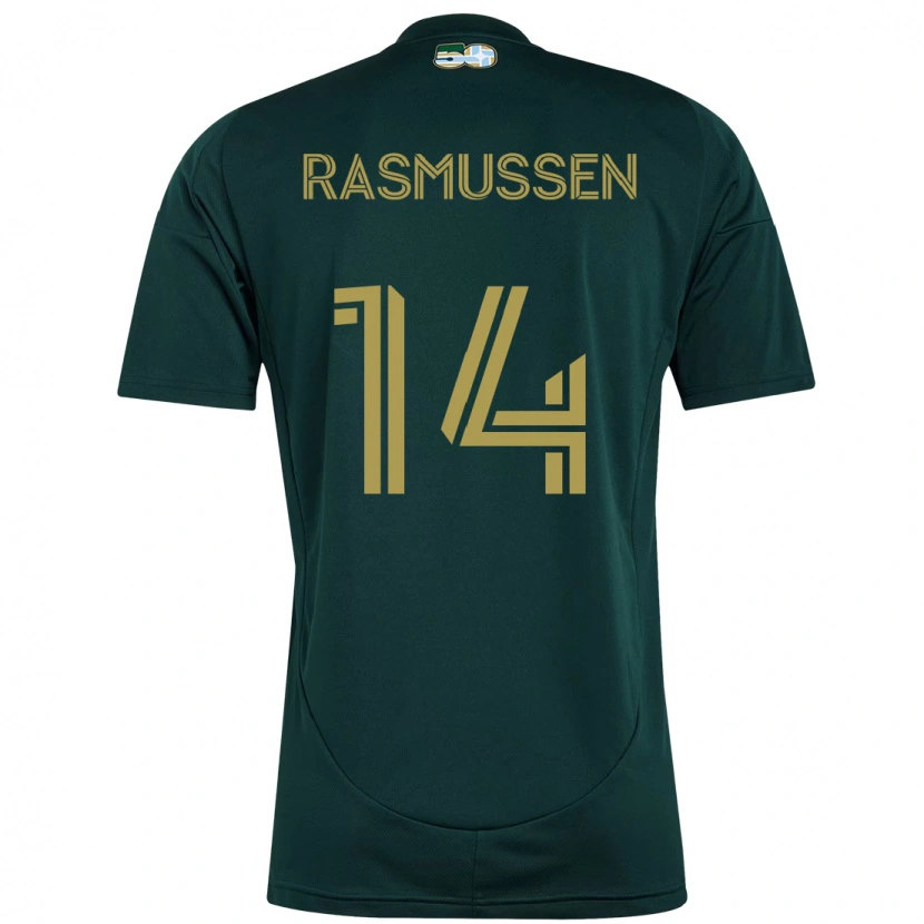 Danxen Kinder Justin Rasmussen #14 Beige Grün Heimtrikot Trikot 2025/26 T-Shirt Schweiz