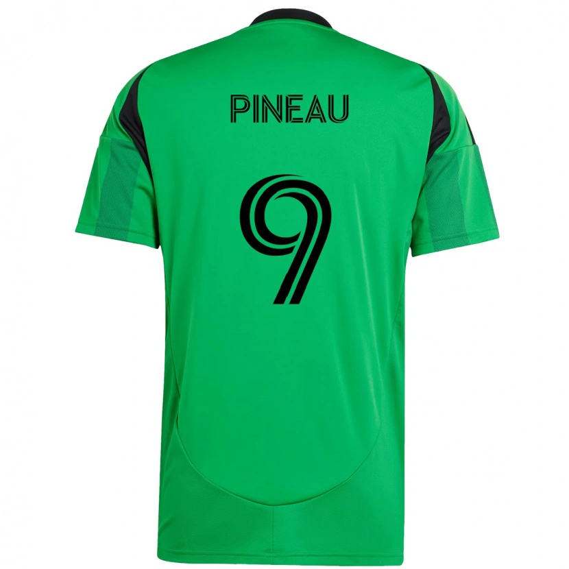 Danxen Kinder Sebastien Pineau #9 Weiß Grün Heimtrikot Trikot 2025/26 T-Shirt Schweiz