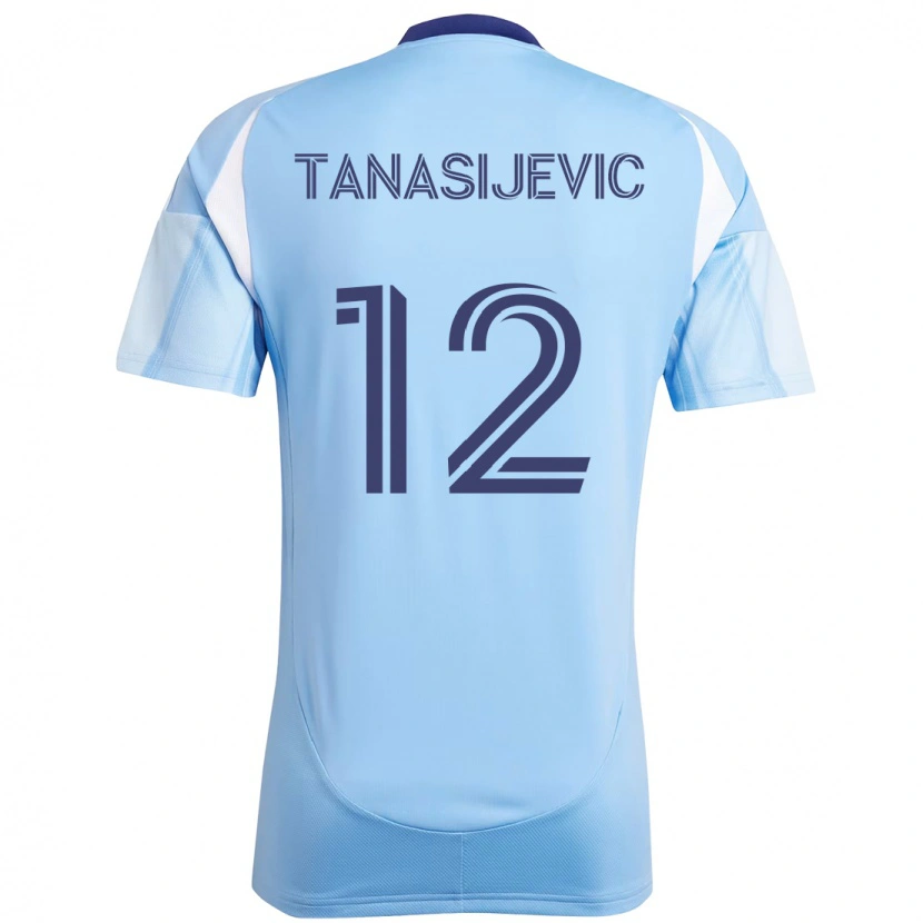 Danxen Kinder Strahinja Tanasijević #12 Schwarz Blau Orange Heimtrikot Trikot 2025/26 T-Shirt Schweiz