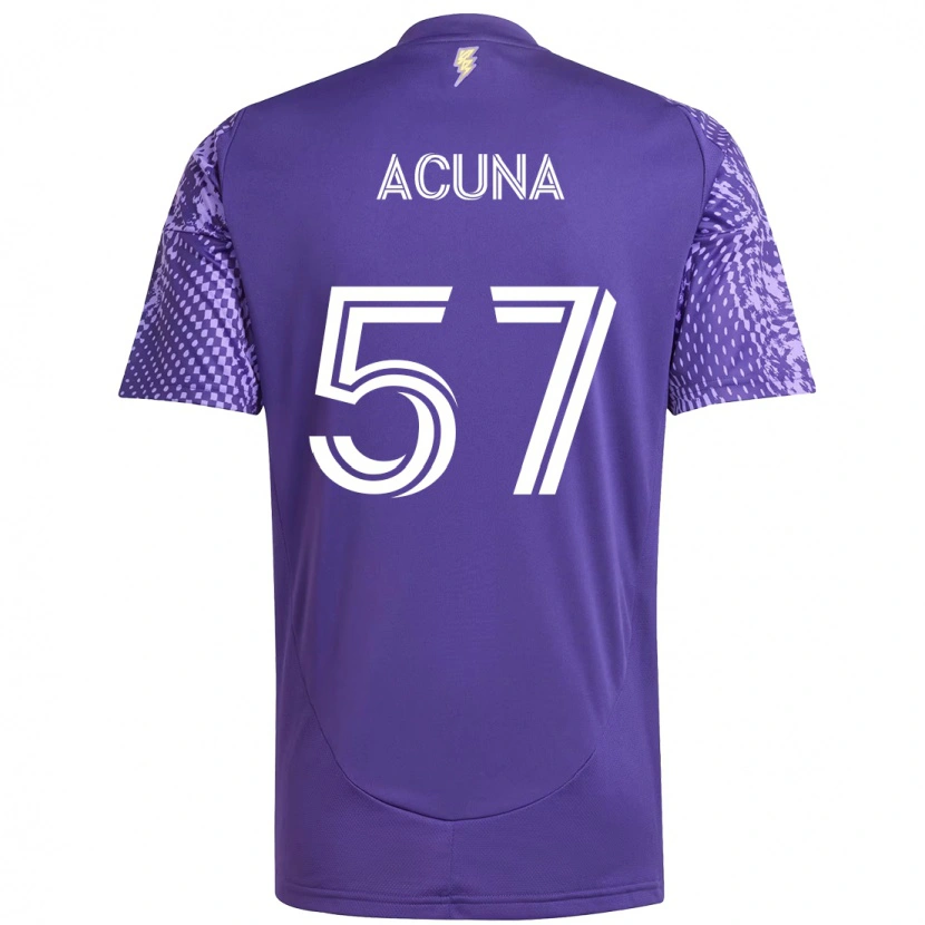 Danxen Kinder Cristofer Acuña #57 Weiß Lila Heimtrikot Trikot 2025/26 T-Shirt Schweiz