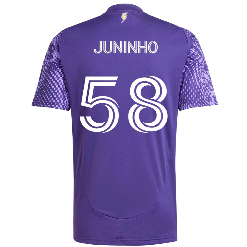 Danxen Kinder Juninho #58 Weiß Lila Heimtrikot Trikot 2025/26 T-Shirt Schweiz