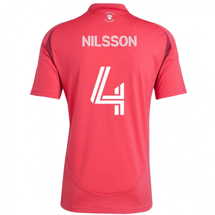 Danxen Kinder Joakim Nilsson #4 Weiß Magenta Heimtrikot Trikot 2025/26 T-Shirt Schweiz