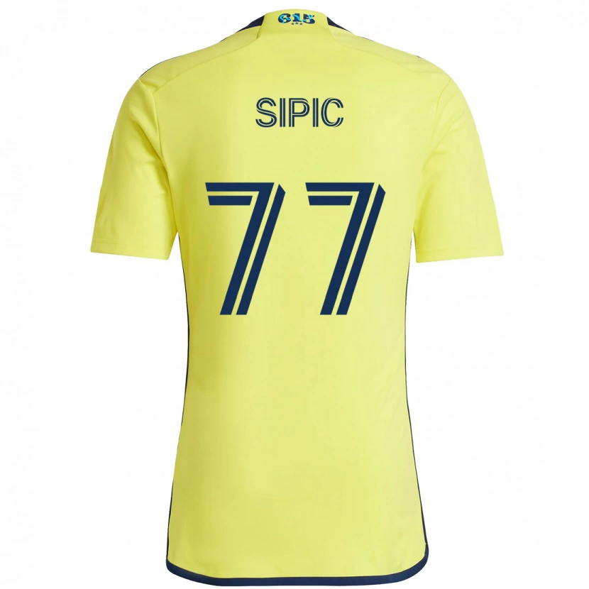 Danxen Kinder Adem Sipić #77 Gelb Marineblau Heimtrikot Trikot 2025/26 T-Shirt Schweiz
