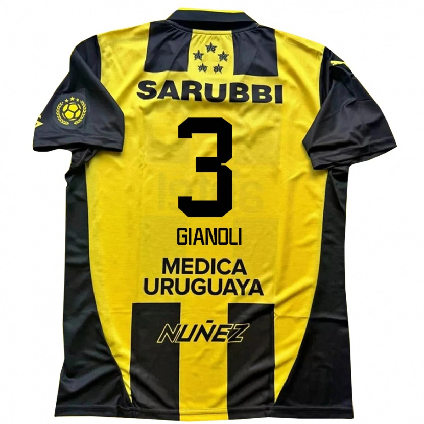 Danxen Kinder Martín Gianoli #3 Schwarz Gelb Heimtrikot Trikot 2025/26 T-Shirt Schweiz