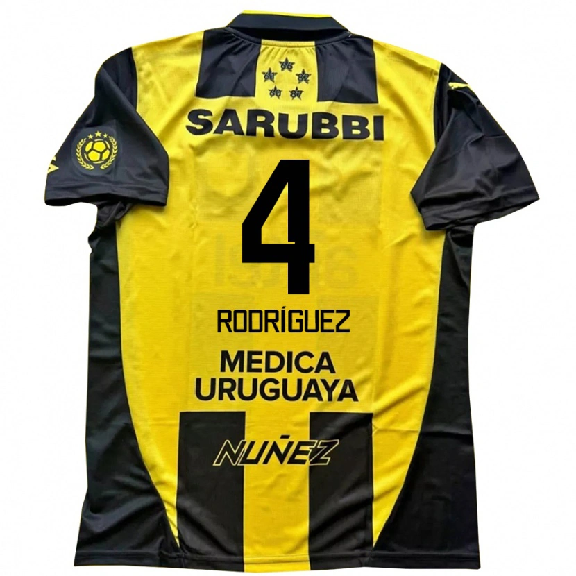 Danxen Kinder Guzmán Rodríguez #4 Schwarz Gelb Heimtrikot Trikot 2025/26 T-Shirt Schweiz